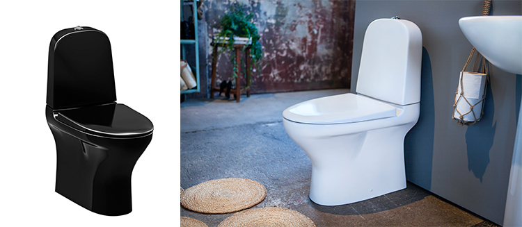 Estetic - toalett och tvättställ i svart eller vitt från Gustavsberg